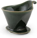 Zero Japan - Bee House Pour Over Coffee Dripper - Lead-Free & Cadmium-Free Ceramic Coffee Maker with Elegant Peek Hole, Drip Cone Brewer Coffee Gift, Brewing Accessories - Antique Green, Standard Size