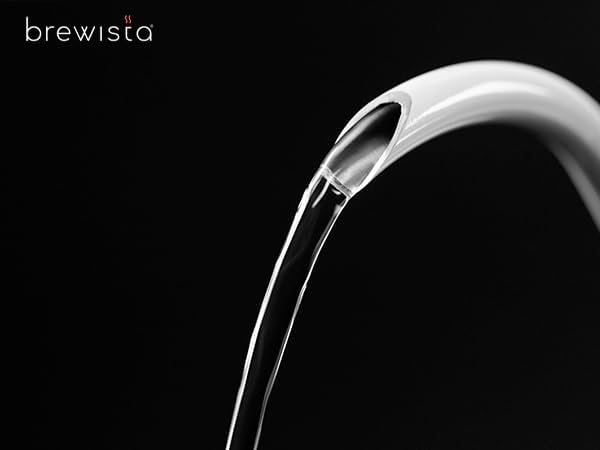 Brewista X Series Electric Gooseneck Kettle, Stainless Steel Water Boiler, Precise Digital Temperature Control, Fast Boiling, Keep Warm, Auto Shut-Off for Pour-Over Coffee & Tea, Home, 0.8L, White