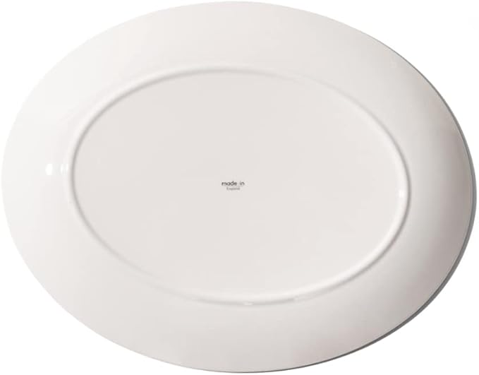 Made In Cookware - Serving Platter - White With Red Rim - Porcelain England