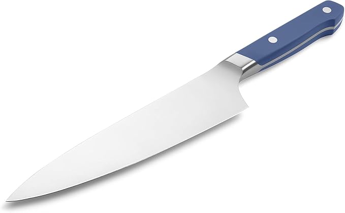 Misen 8" Chef Knife – High Carbon Japanese AUS-10 Stainless Steel – Hybrid German & Japanese Blade – Precision Kitchen Knife for Professionals & Home Cooks – Ultimate Cutting Performance - Blue