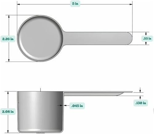 1/2 Cup (4 Oz. | 118.4 mL) Long Handle Scoop for Measuring Coffee, Pet Food, Grains, Protein, Spices and Other Dry Goods (Pack of 10)