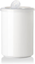 Sweejar Ceramic Food Storage Jar, Salt Container with Airtight Plastic Lid & Date Tracker, 28 Oz Kitchen Canisters for Flour, Rice, Sugar, Coffee, Spices, Pantry Organization (White)