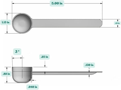 2 Teaspoon (2/3 Tablespoon | 10 mL) Long Handle Rounded Scoop for Measuring Coffee, Pet Food, Grains, Protein, Spices and Other Dry Goods (Pack of 10)