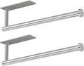 Paper Towel Holder - Self-Adhesive or Drilling, Brushed Nickel Wall Mounted Rack - SUS304 Stainless Steel Kitchen Roll Holder Under Cabinet (2 Pack)