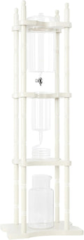 Nispira Cold Brew Drip Tower Iced Coffee Maker Glass Wooden Stand 25 Cups white