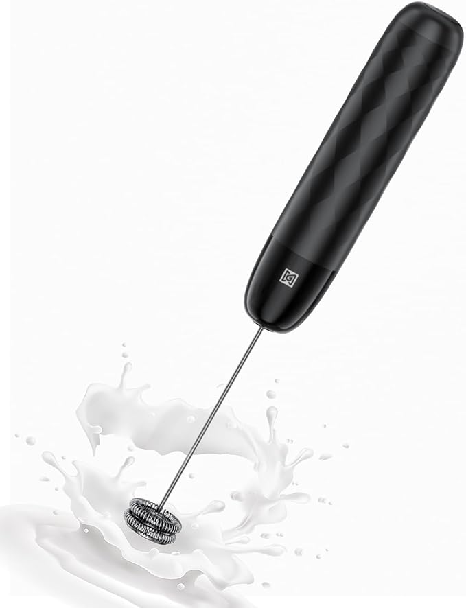 Maestri House Rechargeable Milk Frother, LunaFro Mini Handheld Electric Foam Maker Detachable Stainless Steel Whisk Drink Mixer Foamer Mini Blender for Matcha, Lattes, Cappuccino, No Stand