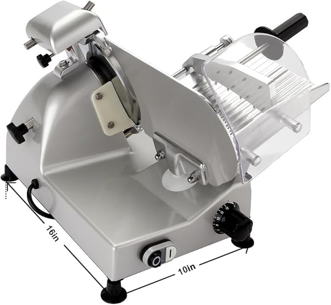 BESWOOD 10" Premium Chromium-plated Steel Blade Electric Deli Meat Cheese Food Slicer Commercial and for Home use 240W BESWOOD250