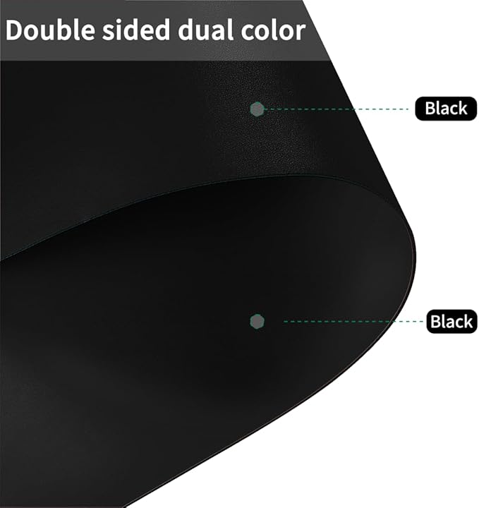 Leather Table Cover,1.8mm Thick,36x72 Inch Table Protector,Table Protector for Dining Room Table,Dining Room Table Protector Pad.(Black+Black,36x72)