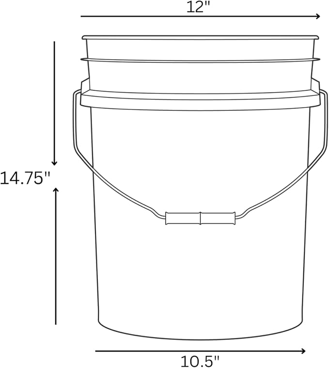 House Naturals 5 Gallon Premium HPDE Plastic Bucket - Made in USA Food Grade Storage Container, BPA Free All Purpose Pail (1, Light Blue)