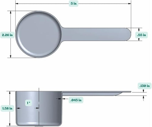 3/8 Cup (3 Oz. | 6 Tablespoon | 90 mL) Long Handle Scoop for Measuring Coffee, Pet Food, Grains, Protein, Spices and Other Dry Goods (Pack of 25)