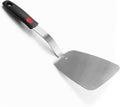 Stainless Steel Flexible Spatula Solid Turner, XiaoZu Thin Metal Spatula for Cast Iron Skillet, Thin Blade and Heat Resistant Silicone Handle, Great for Egg, Cookie, Meat, Crep, Large