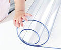 Wadrac Multisize 1.5mm Thicken Clear PVC Table Protector Cover 44x63 in Kitchen Wood Grain Wipeable Vinyl Transparent Dining Room Accent End Living Room Conference Table Cover Plastic Protective Pad