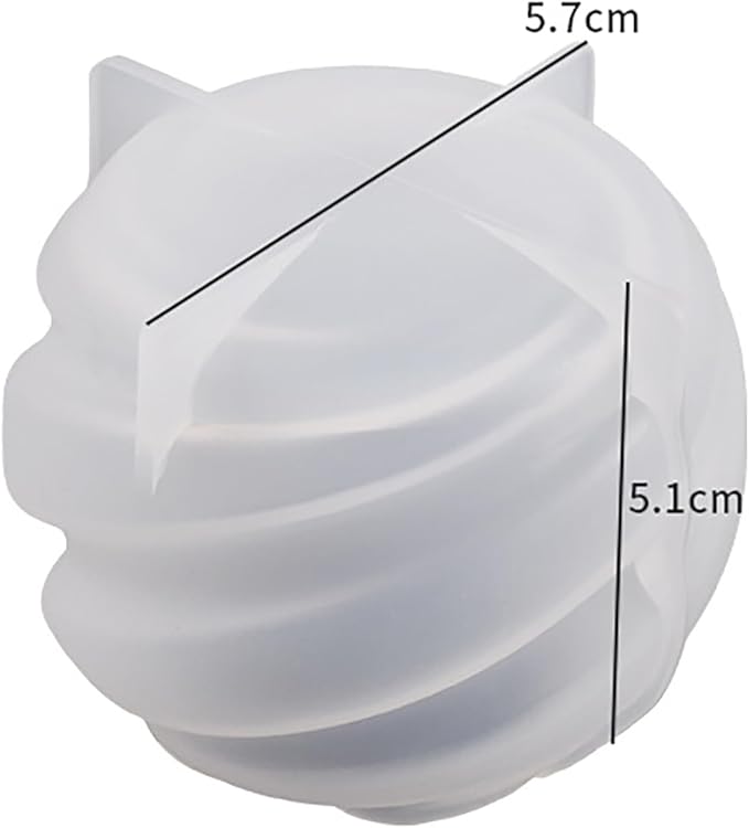 2 Pack Wave Candle Spiral Ball Resin Casting Mold Making Molds Silicone Mold for Candle Home Decorate Candle Making 3D Animal Mold