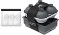 Samuelworld Silicone Premium Ice Trays, 2 Inches Extra Large Cubes & 2.5 Inches Sphere Ice Molds - BPA Free, Craft Ice Maker for Gifting, Easy Release - Grey(With Ice Bag)