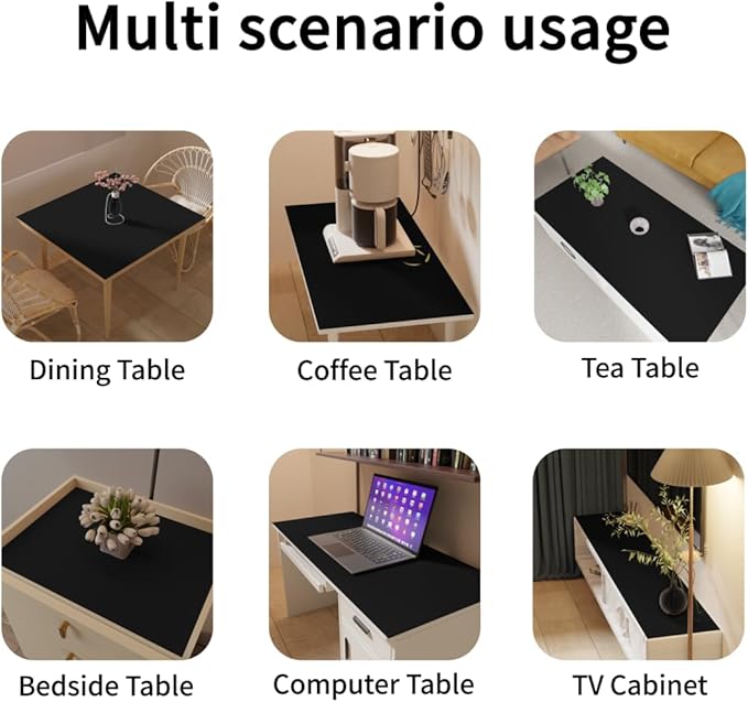 Dresser Covers - 12x76 Inch Waterproof Easy to Clean Can Conceal Flaws Protector The Table Top from Scratches Used for Coffee Table Dresser(Black+Black 12x76)