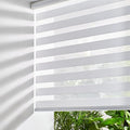 Persilux Zebra Blinds Cordless, Zebra Roller Shades for Windows (32.5" W x 72" H, White) Light Filtering Day and Night Window Drapes Sheer Shades for Home, Bedroom and Sliding Door Easy to Install