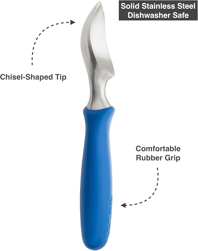 Balci Ice Cream Scoop - Heavy Duty Stainless Steel Icecream Scooper With Non-Slip Rubber Grip - Professional Metal Ice-Cream Spade - Dishwasher Safe – Blue