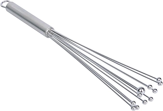 Restaurantware-German Standard 12.6 Inch Ball Whisks, 24 Dishwashable Kitchen Whisks - Ergonomic Handle, Durable, Stainless Steel Manual Egg Beater, Suitable For Whisking, Stirring, Mixing, Beating