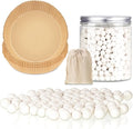 1 Pack White 2 lb Pie Weights for Baking Crust Ceramic Weights Blind Baking Beads with 50 Pcs Disposable Parchment Paper Pie Liner Fit 8,9,10 Inch Dish