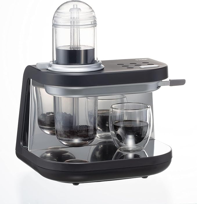 Tiger Siphonysta Brewing Coffee Maker, Programmable Single-Serve Siphon Coffee Machine, Premium Brewer, Stainless Steel-Enhanced Design, Black