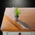 NECAUX Custom Multisize 1.5mm Thick Frosted PVC Table Cover Protector - 20 x 60 Inch Waterproof Plastic Pad Rectangle Vinyl Desk Mat for 5 Foot Coffee Table/Console Table/Media Stand/Countertop