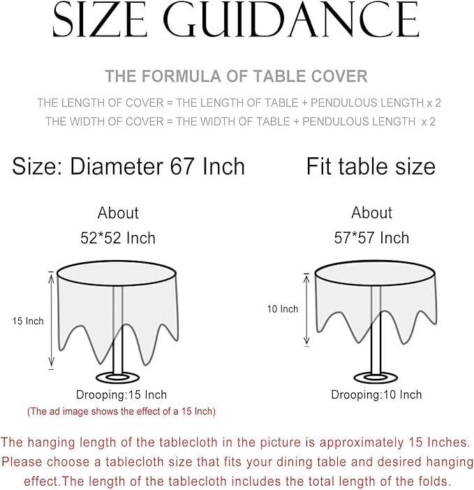 patdrea Designer Vintage Linen Round Tablecloth,Beige Breathable French Trees Pattern Table Cloth,Fall Decoration Table Cover for Kitchen Dining Christmas,Thanksgiving,Diameter 67"-Tatiana D