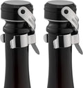 WOTOR Champagne&Wine Bottle Stoppers Stainless Steel with Food Grade Silicone, Leak Proof Keep Fresh Reusable Saver, Cork Suitable for Wine, Champagne, Cava, Prosecco and Sparkling (2 Pack Silver）