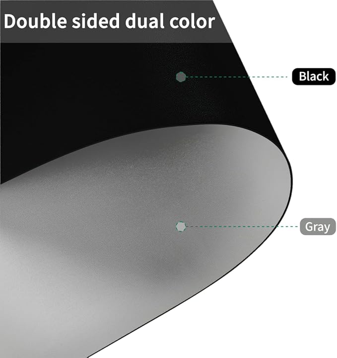 Leather Table Pad,1.8mm Thick,40x96 Inch,Dining Table Pad,Table Pads for Dining Room Table Rectangular,Table Protectors for Rectangle Tables,Dining Table Cover(Black+Gray,40x96)