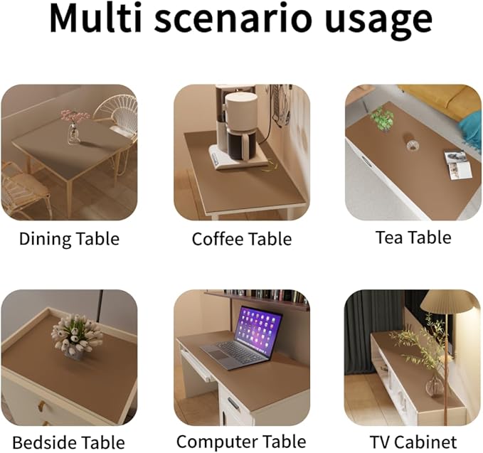 Table Pads for Dining Room Table for Dining Room Table - Can Be Used On Both Sides Waterproof and Easy to Clean Good Flatness Used for Dining Table(Mud Color+Champagne Gold 46x72)