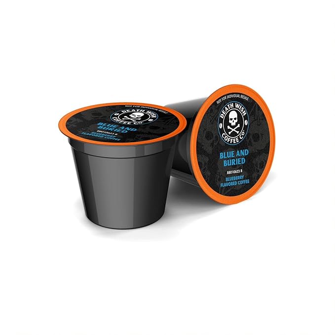 Death Wish Coffee, Blueberry Coffee Pods, Blue and Buried, Fair Trade, 30 Count