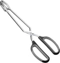 Scissor Tongs with Comfort-Grip Handle 12-Inch Cooking Tongs (Black Handle)