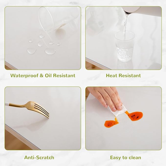32 x 72 Inch Clear Table Cover Protector, Clear Table Protector for Dining Room Table, 1.5mm Plastic Table Cover, Waterproof Table Pad for Kitchen, Office