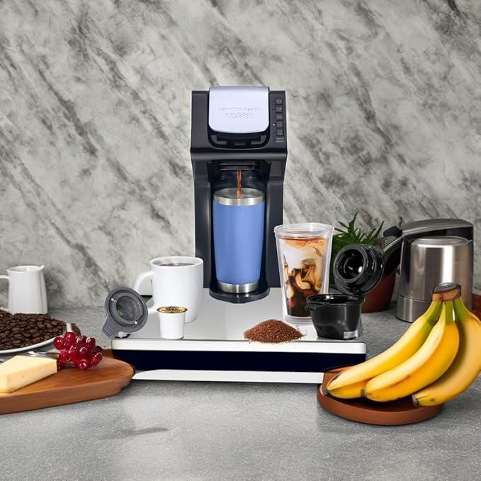 Hamilton Beach Gen 4 FlexBrew Single-Serve Hot & Iced Coffee Maker with Removable Reservoir, Compatible with Pod Packs and Grounds, 50 oz, 4 Fast Brewing Options, Black