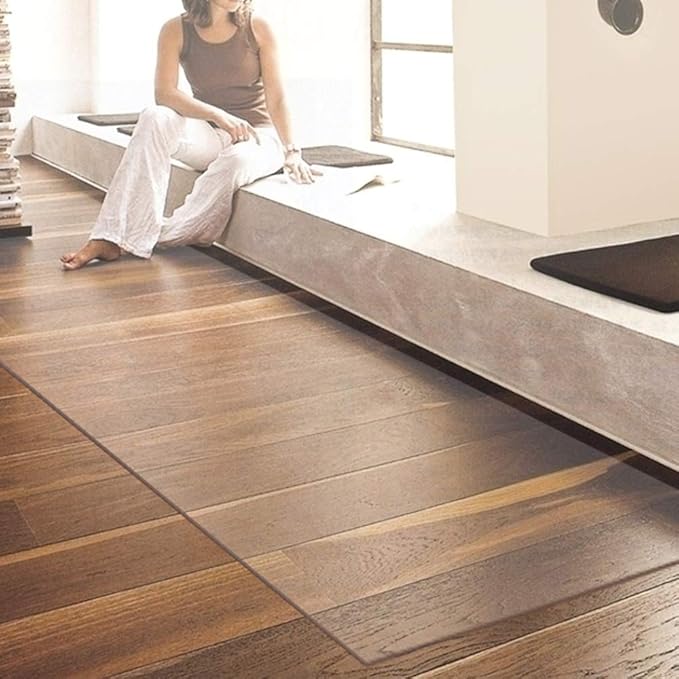NECAUX Custom 48 x 56 Inch Frosted Table Cover Protector, 1.5mm Thick Plastic Waterproof Heavy Duty Desk Pad Mat Non-Slip Tablecloth Protector for Coffee Table, Sofa Table, Media Stand, Countertop