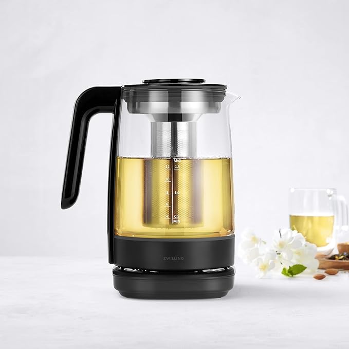 ZWILLING Enfinigy Glass Kettle, Tea Kettle, Black