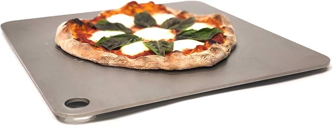ThermiChef 14" by 20" Pizza Steel (3/8" Deluxe Thickness) - Multipurpose Cooking Steel for Ovens & Grills - Made in the USA