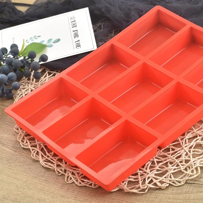 Silicone Mini Loaf Pan, Non-Stick Bread Pan, 9 Cavity Baking Mold for Loaf Cake, Bread, Meatloaf, Pack of 2