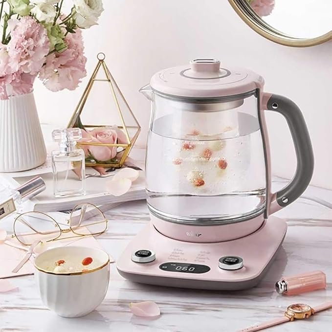 Bar 1.8L Health- Care Beverage Tea Maker and Kettle YSH-C18R1, Durable 316 Stainless Steel & Glass Brew Cooker Master,8-in-1 Programmable, 4 Range Temperature Warming Function, Pink