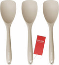Upgrade Silicone Spatula Spoon Set,VOVOLY Heat Resistant Rubber Spoonula, Seamless Non-Stick Flexible Scrapers for Baking Mixing Tool,3 Pack, Kahki