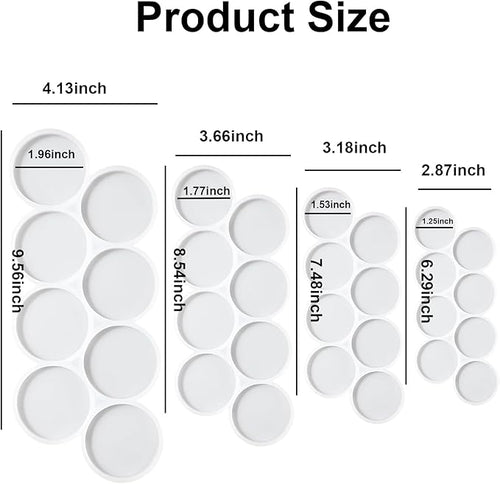 4Pcs 32-Cavity Resin Circle Molds Flat Round Keychain Silicone Mold Earrings Mold, Pendant Silicone Mold for Resin(2in, 1.75in, 1.5in, 1.25in)