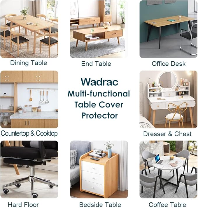 Clear Table Protector Plastic Table Cloths PVC Night Stand Table Cover Mat Office Desk Mat Shelf Surface Protection Crystal Children Painting Cover Pad Transprent Rectangular 36x63 inch