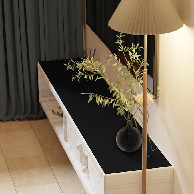 Dresser Top Protector - 16x84 Inch Waterproof Easy to Clean Can Conceal Flaws Protector The Table Top from Scratches Used for Coffee Table Dresser(Black+Black 16x84)