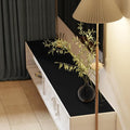 Desk Protector Mat - 12x48 Inch Waterproof Easy to Clean Can Conceal Flaws Protector The Table Top from Scratches Used for Coffee Table Office Table Dresser(Black+Gray 12x48)