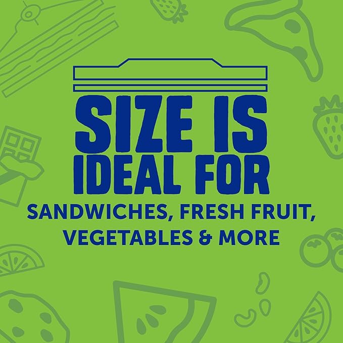 Ziploc XL Sandwich and Snack Bags with EasyGuide Texture, Plastic Storage Bags with Grip 'n Seal Technology, 30 Bags Total