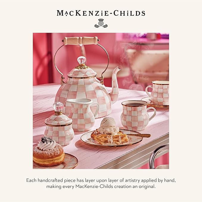 MACKENZIE-CHILDS Enamel Serving Platter, Decorative Serving Platter for Food, 16 Inches, Rosy English Garden