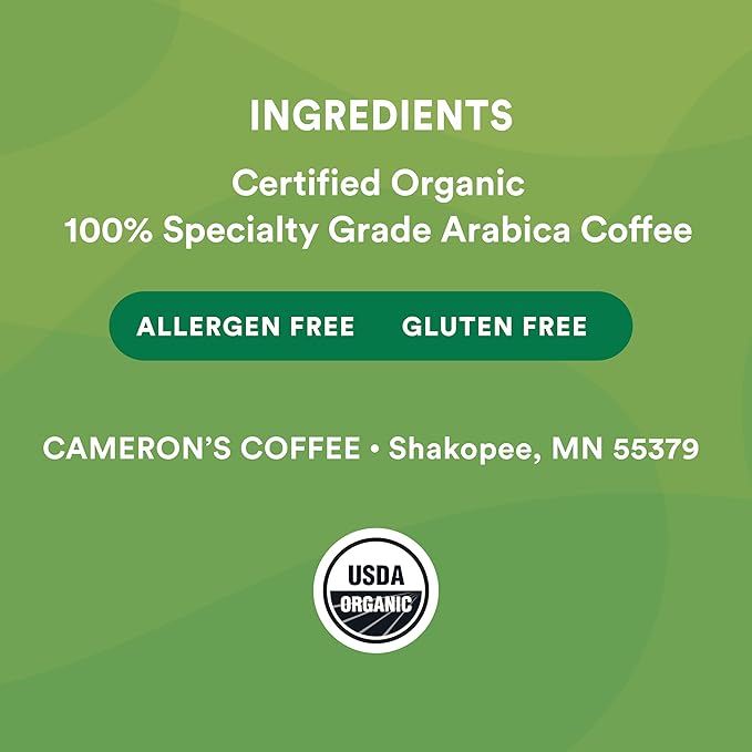 Cameron's Coffee Roasted Whole Bean Coffee, Organic Breakfast Blend, 4 Pound