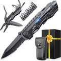Gifts for Men Dad Him, Birthday Gifts for Man Husband Guy, Multitool Pocket Knife, Groomsmen Gift, Stocking Stuffers for Men, Christmas Fathers Day Mens Gift, Hunting Camping Knives for Outdoor