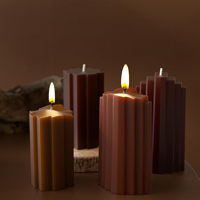 2 Pack Stripe Cylinder Pillar Spiral Candle Resin Mold - Resin Casting Silicone Molds for Home Decor & Candle Making Wave Spiral Mold