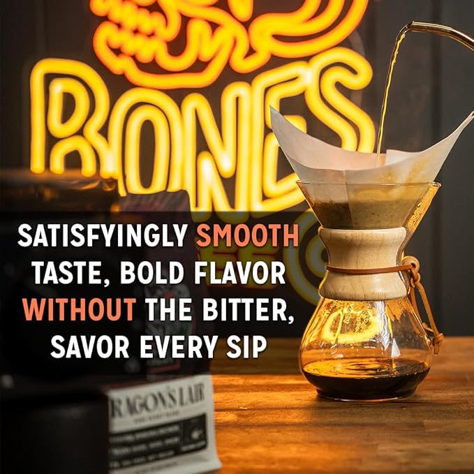 Bones Coffee Company NEW Favorite Flavors Sample Pack, Assorted Flavored Coffee Medium Roast Arabica Beans Specialty Coffee Gifts, Auto Drip and French Press Compatible, 4 oz Pack of 5 Whole Bean