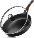SENSARTE Nonstick Frying Pan Skillet with Lid, 11inch Non Stick Pan Omelette Pans, Healthy Kitchen Cooking Chef's Pan with Cover, Free of Intentionally Added PFOA/PFOS, Induction Compatible, Black